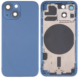 [X4852背面パネル/バッテリーカバー/バックカバー/バックプレート] iPhone 13mini バックガラス(フレーム一体型) 純正取外品 ブルー