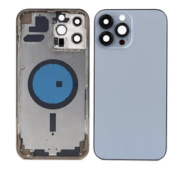 [X4855背面パネル/バッテリーカバー/バックカバー/バックプレート] iPhone 13 Pro バックガラス(フレーム一体型) 純正取外品 シエラブルー