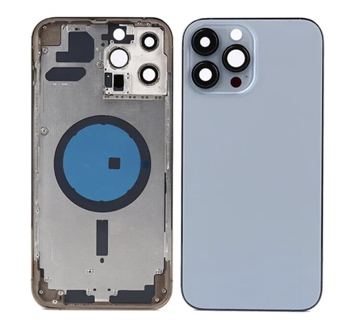 [X4855背面パネル｜バッテリーカバー｜バックカバー] （取り寄せ品 ）iPhone 13 Pro バックガラス（フレーム一体型）  シエラブルー｜取り外し品
