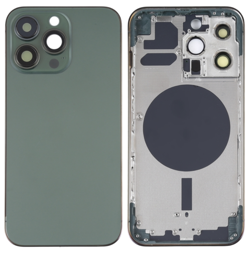 [X4861背面パネル｜バッテリーカバー｜バックカバー] （取り寄せ品）iPhone 13 Pro バックガラス（フレーム一体型）  アルパイグリーン｜取り外し品