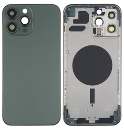 [X4859背面パネル/バッテリーカバー/バックカバー/バックプレート] iPhone 13 Pro Max バックガラス(フレーム一体型) 純正取外品 アルパイグリーン
