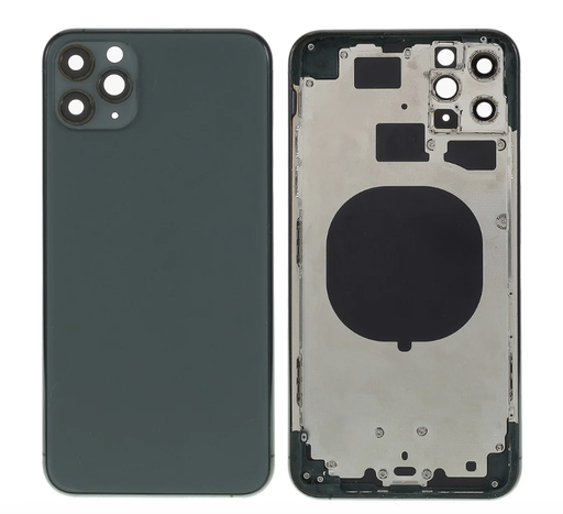 [ X5088背面パネル｜バッテリーカバー｜バックカバー] （取り寄せ品 ）iPhone 11 Pro Max バックガラス（フレーム一体型） グリーン｜取り外し品