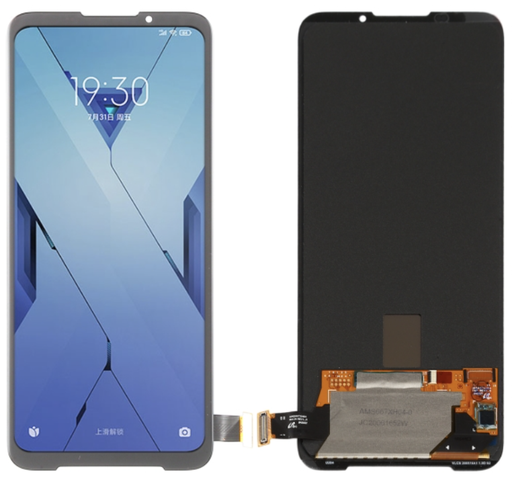 [X5109液晶｜LCD] Xiaomi Black Shark 3S フロントパネル 黒 ｜OLED再生品