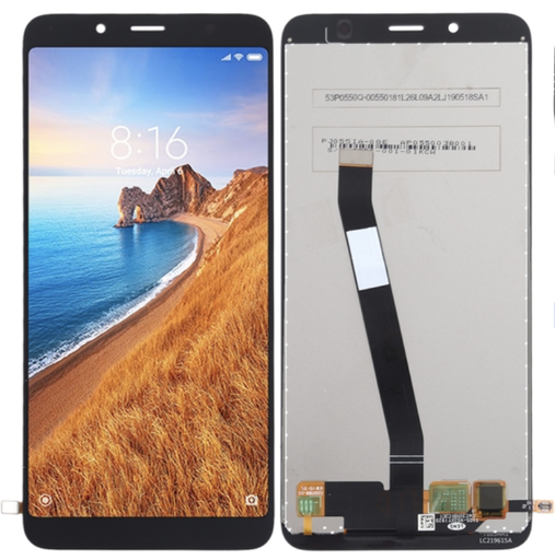 [ X5119 液晶｜LCD] （取り寄せ品 ）Xiaomi Redmi 7A フロントパネル 黒｜再生品