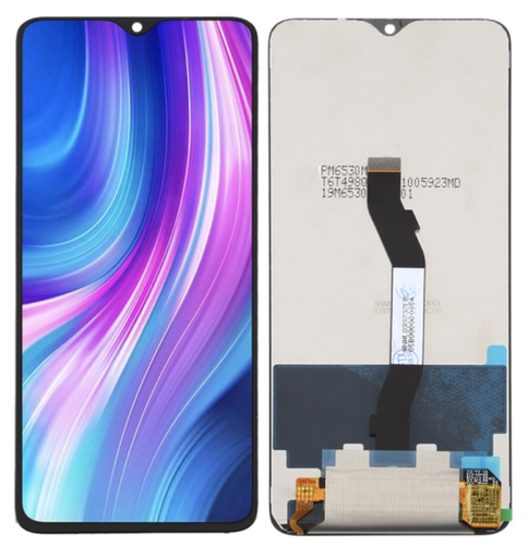 [X5123液晶｜LCD] （取り寄せ品 ）Xiaomi Redmi Note 8 Pro フロントパネル 黒｜再生品