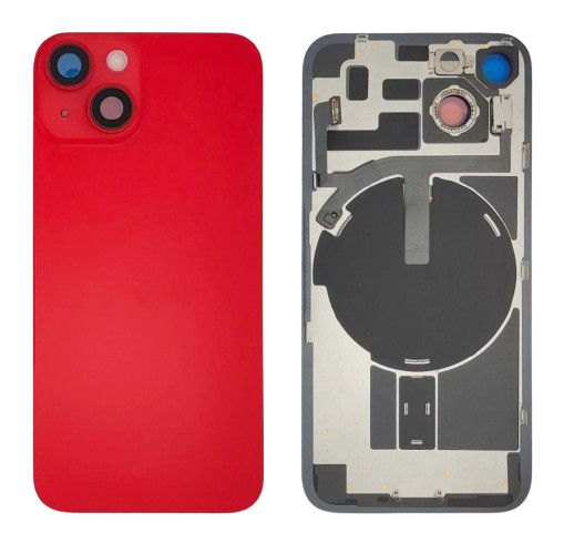 [X5354背面ガラス] iPhone 14 バックガラス 互換品（レンズ＆MagSafe付き） 赤