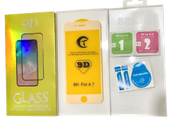 [X5367保護フィルム] iPhone 7G/8G  9Dガラスフィルム(パッケージ＋クリーニングキット付) 白