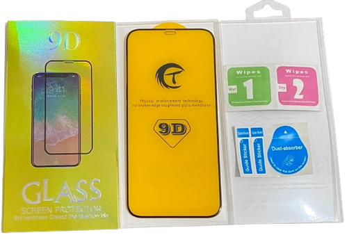 [X5373保護フィルム] （取り寄せ品 ）iPhone 12｜12Pro  9Dガラスフィルム（パッケージ＋クリーニングキット付） 黒