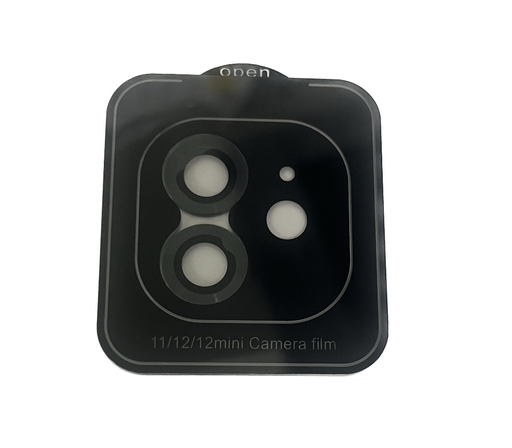 [X5402カメラカバー] iPhone 11｜12｜12mini カメラレンズ強化ガラス 黒