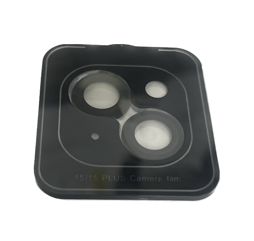 [X5406カメラカバー] （取り寄せ品 ）iPhone 15｜15 Plus カメラレンズ強化ガラス 黒