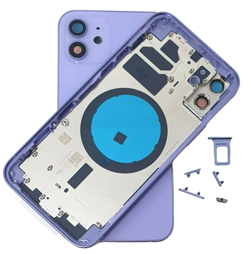 [X5455背面パネル｜バッテリーカバー｜バックカバー] （取り寄せ品 ）iPhone 12 バックガラス（フレーム一体型）   パープル｜取り外し品