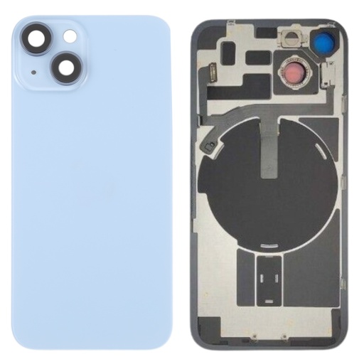 [X5494背面パネル｜バッテリーカバー｜バックカバー] iPhone 14  バックガラス 互換品（レンズ＆MagSafe付き）青