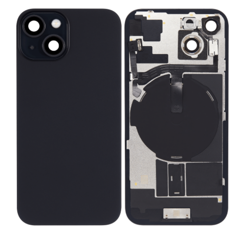 [X5500背面パネル｜バッテリーカバー｜バックカバー] iPhone 15  バックガラス 互換品（レンズ＆MagSafe付き）黒