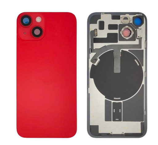 [X5505 背面パネル｜バッテリーカバー｜バックカバー] （取り寄せ品 ）iPhone 14Plus  バックガラス 互換品（レンズ＆MagSafe付き）赤