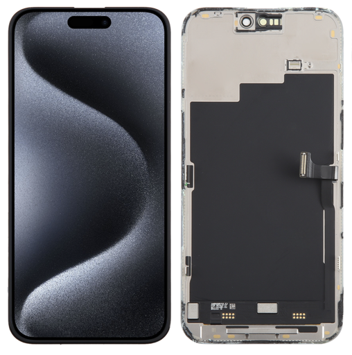 [X5694互換パネル｜液晶] iPhone 15Pro Max フロントパネル 黒｜互換品（SoftOLED）