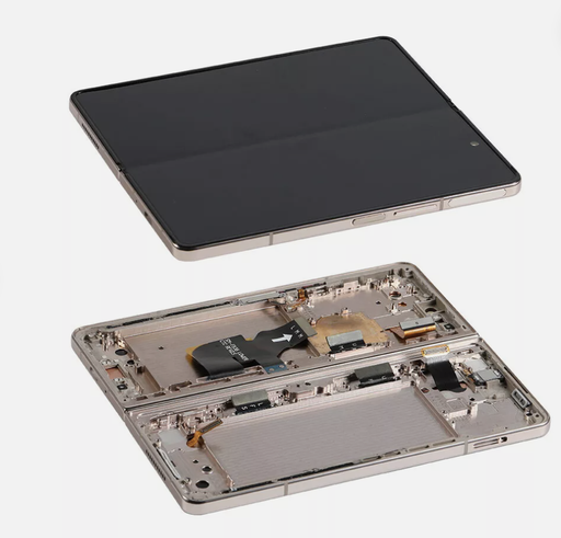 [X5708 液晶｜LCD] （取り寄せ品 ）Galaxy Z Fold4（SM-F936U1） Single-SIM フロントパネル（フレーム付き） ベージュ ｜OLED再生品