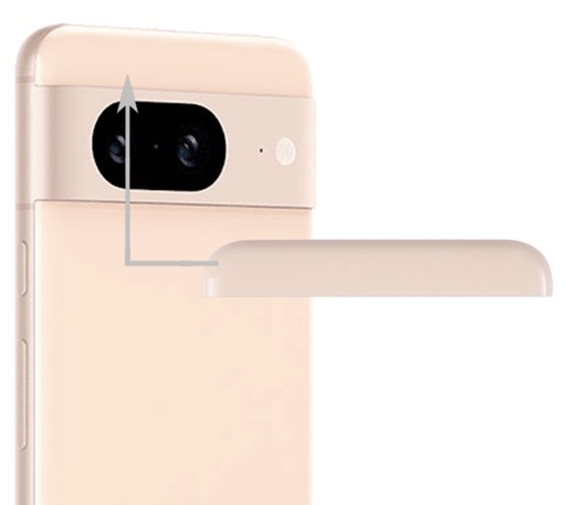 [X5830背面パネル｜バッテリーカバー｜バックカバー] （取り寄せ品）Google Pixel 8 バックパネル ピンク 上