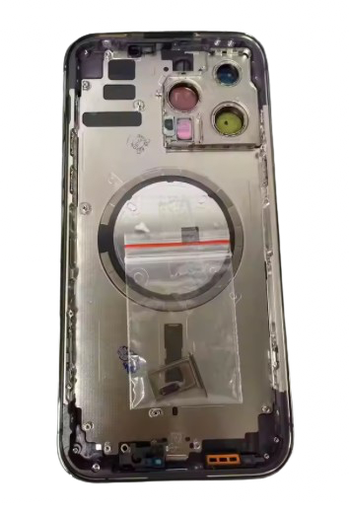 [X5865背面パネル｜バッテリーカバー｜バックカバー] （取り寄せ品）iPhone 14Pro Max バックガラス（フレーム一体型）  黒｜取り外し品