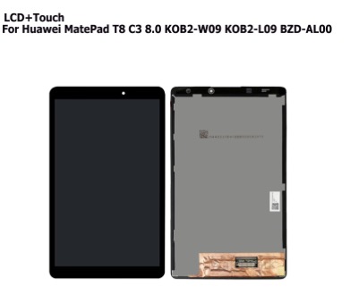 [X6027液晶｜LCD] HUAWEI Mate Pad T8 LTE フロントパネル 黒 ｜純正組立品
