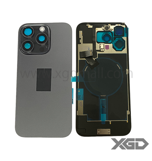 [X6127背面パネル｜バッテリーカバー｜バックカバー] iPhone 16Pro バックガラス 互換品（レンズ＆MagSafe付き）黒