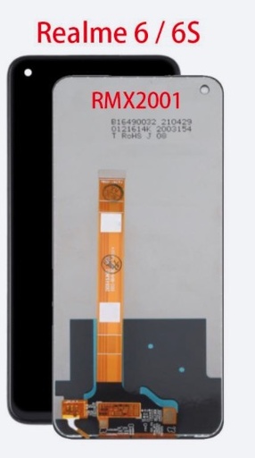 [X6131] （取り寄せ品）Realme6｜6s フロントパネル 黒