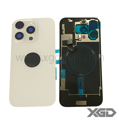 [X6181背面パネル｜バッテリーカバー｜バックカバー] iPhone 16Pro バックガラス 互換品（レンズ＆MagSafe付き）白