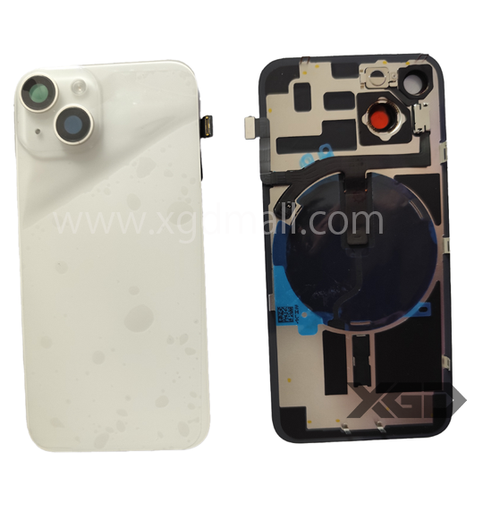 [X6219背面パネル｜バッテリーカバー｜バックカバー] iPhone 14 バックガラス 互換品 （レンズ＆MagSafe付き）白 ロゴなし