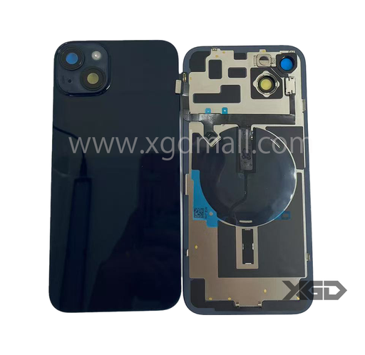 [X6226背面パネル｜バッテリーカバー｜バックカバー] iPhone 14Plus  バックガラス 互換品（レンズ＆MagSafe付き）黒 ロゴなし