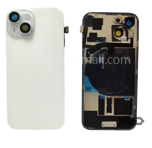 [X6229背面パネル｜バッテリーカバー｜バックカバー] iPhone 15  バックガラス 互換品（レンズ＆MagSafe付き）ブルー ロゴなし