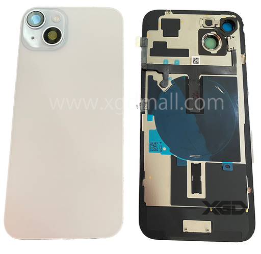 [X6235背面パネル｜バッテリーカバー｜バックカバー] iPhone 15 Plus  バックガラス 互換品（レンズ＆MagSafe付き）ブルー ロゴなし