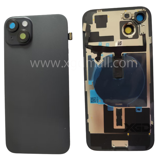 [X6236背面パネル｜バッテリーカバー｜バックカバー] iPhone 15 Plus  バックガラス 互換品（レンズ＆MagSafe付き）黒 ロゴなし