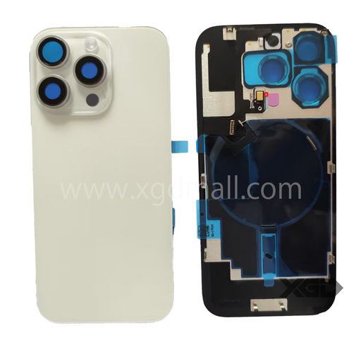 [X6245背面パネル｜バッテリーカバー｜バックカバー] iPhone 16Pro バックガラス 互換品（レンズ＆MagSafe付き）白 ロゴなし