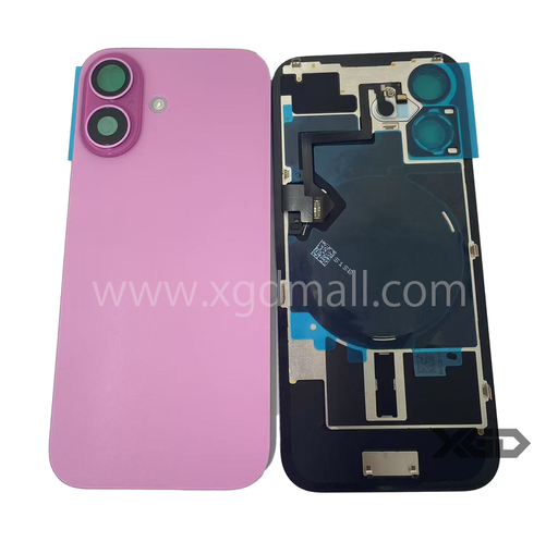 [X6281背面パネル｜バッテリーカバー｜バックカバー] （取り寄せ品 ）iPhone 16  バックガラス 互換品（レンズ＆MagSafe付き）ピンク ロゴなし