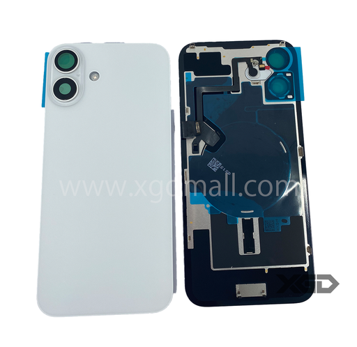 [X6284背面パネル｜バッテリーカバー｜バックカバー] iPhone 16 Plus  バックガラス 互換品（レンズ＆MagSafe付き）白 ロゴなし