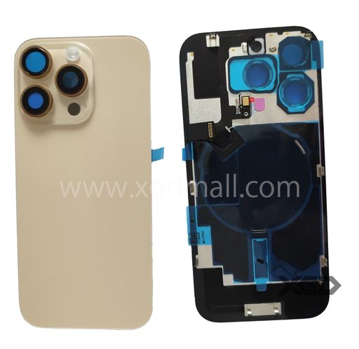 [X6289背面パネル｜バッテリーカバー｜バックカバー] iPhone 16Pro バックガラス 互換品（レンズ＆MagSafe付き）金 ロゴなし