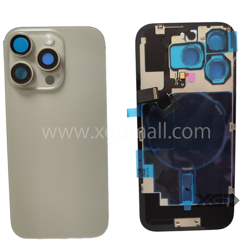 [X6290背面パネル｜バッテリーカバー｜バックカバー] iPhone 16Pro バックガラス 互換品（レンズ＆MagSafe付き）ナチュラルチタニウム ロゴなし