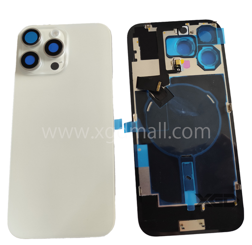 [X6291背面パネル｜バッテリーカバー｜バックカバー] iPhone 16Pro Max バックガラス 互換品（レンズ＆MagSafe付き）白 ロゴなし