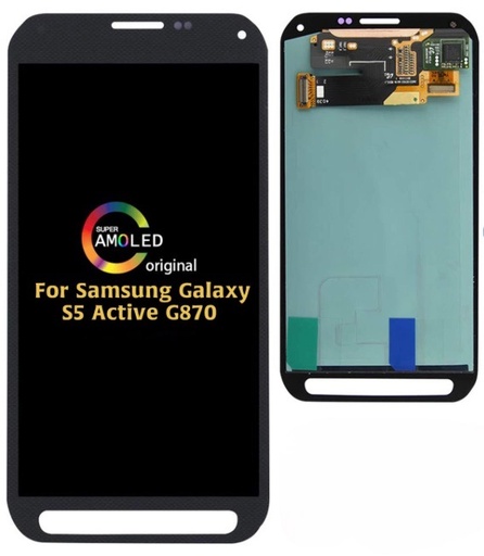 [X3187液晶｜LCD] Galaxy S5 Active フロントパネル 黒 ｜OLED再生品