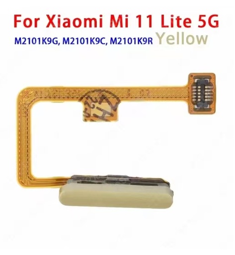 [X6501電源ﾎﾞﾀﾝｹｰﾌﾞﾙ] （取り寄せ品）Xiaomi MI11 Lite 5G 電源ボタンケーブル 黄