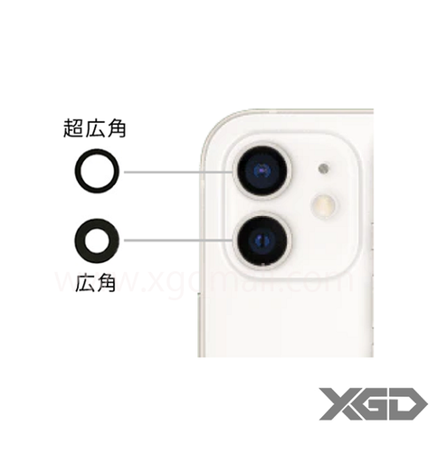 [X6620ｶﾒﾗﾚﾝｽﾞ] iPhone 12｜12mini カメラレンズ  広角｜超広角 枠無し（1セット）互換品