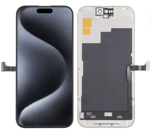 [X6664互換パネル｜液晶] iPhone 15Pro フロントパネル 黒｜互換品（HardOLED）