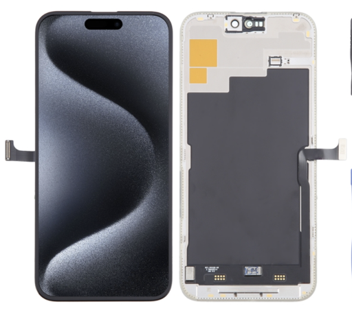 [X6665互換パネル｜液晶] iPhone 15Pro Max フロントパネル 黒｜互換品（HardOLED）