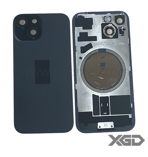 [X6696背面パネル｜バッテリーカバー｜バックカバー] iPhone 15  バックガラス 取り外し品 （レンズ付き）黒