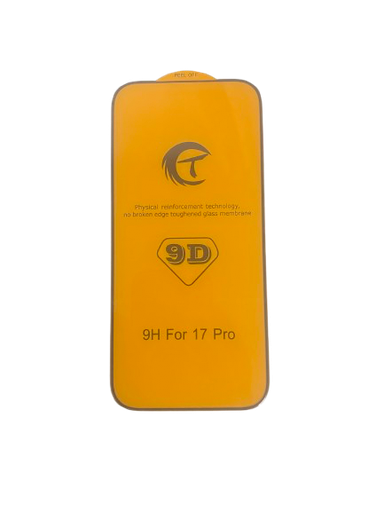 [X8202保護フィルム] iPhone 17Pro ガラスフィルム (9D) 黒