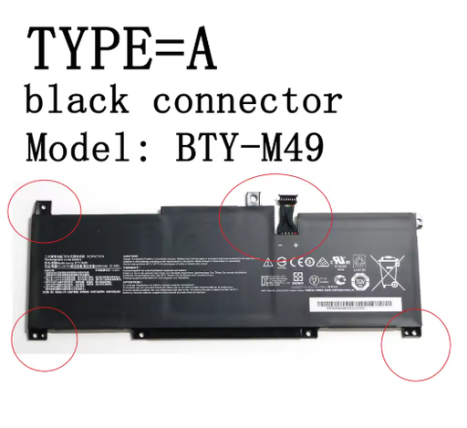 [X8256] MSI ノートPC バッテリー BTY-M49