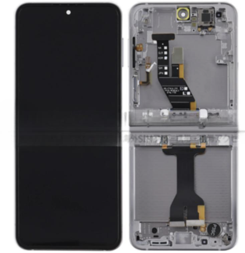 [X8751 液晶｜LCD] （取り寄せ品）Galaxy Z Flip6 フロントパネル(大）フレーム付き 黒｜グローバル版