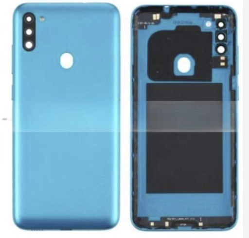 [X8865背面パネル｜バッテリーカバー｜バックカバー] （取り寄せ品）Galaxy M11(SM-M115F) バックパネル青