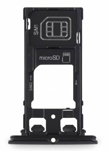 [X9694SIM] （取り寄せ品）Xperia XZ2 Compact (H8314 SO-05K) SD + SIMカードトレイ 黒 キャップ付き