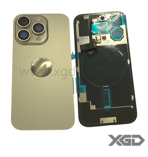 [G2225背面パネル｜バッテリーカバー｜バックカバー] iPhone 16Pro バックガラス 互換品（レンズ＆MagSafe付き）ナチュラルチタニウム