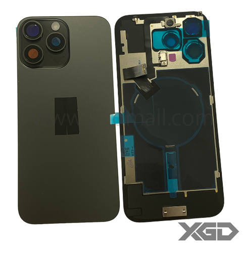 [G2227背面パネル｜バッテリーカバー｜バックカバー] iPhone 16Pro Max バックガラス 互換品（レンズ＆MagSafe付き）黒